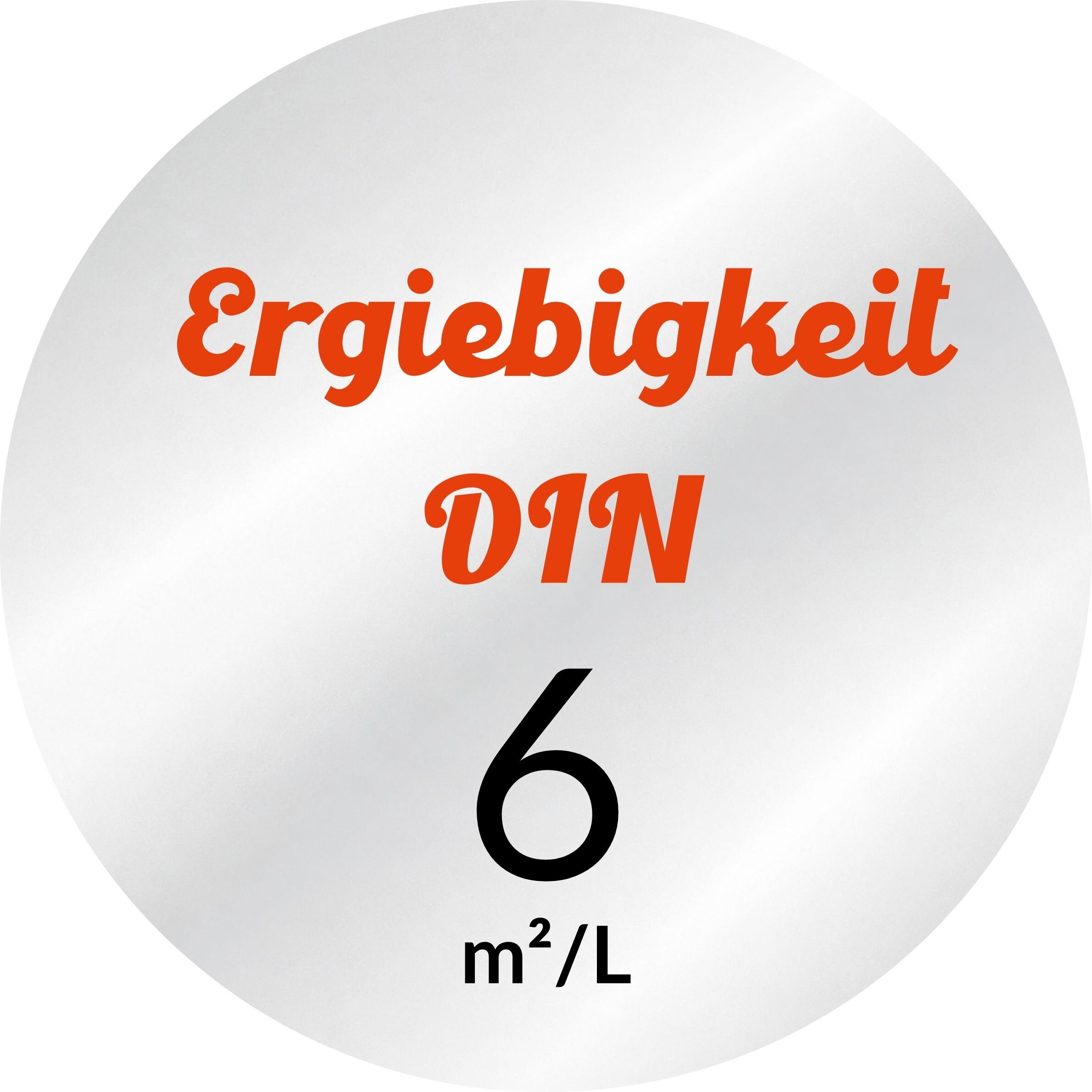 Ergiebigkeit DIN 6 m²/L