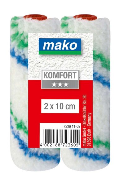 mako Kleinflächenroller-Mini-Ersatzwalzen KOMFORT 10 cm, 2 Stk