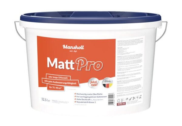 Mansholt Matt PRO Wand- und Deckenfarbe 12,5 l weiß