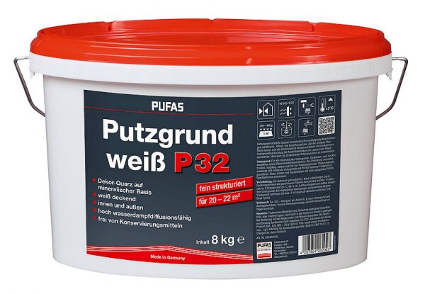 PUFAS Putzgrund weiß P32 fein 8 kg