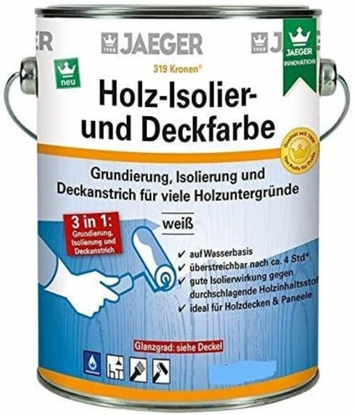 Jaeger Kronen 319 Holz-Isolier- + Deckfarbe matt 2,5 L