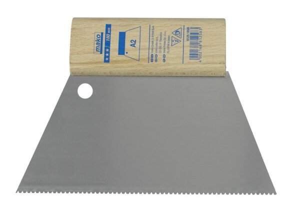mako Kleberspachtel Trapezform KOMFORT 18 cm / B2, Qualitäts-Bandstahl
